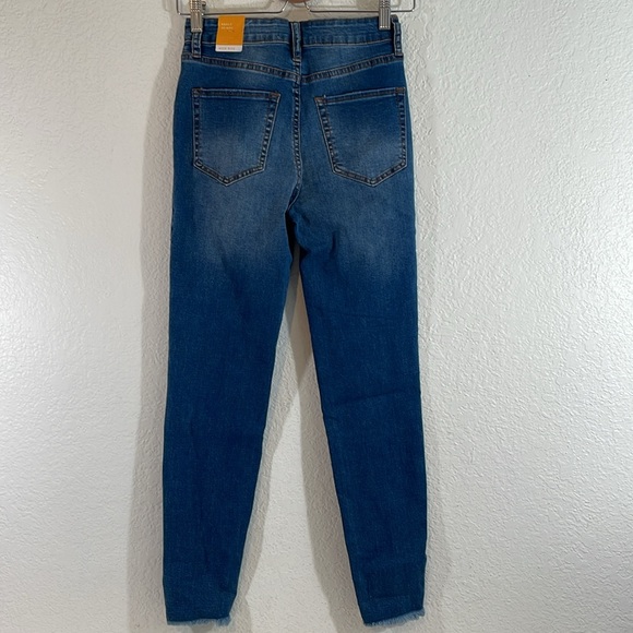 NATURE DENIM Diane High Rise Ankle Skinny Denim Jeans Raw Hem Size 25 NEW - Picture 7 of 16